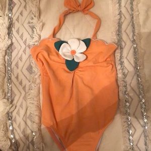 Janie and Jack peach colored bathing suit size 3